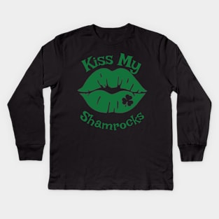 Kiss My Shamrock Kids Long Sleeve T-Shirt